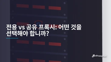 전용 vs 공유 프록시: 어떤 것을 선택해야 합니까?