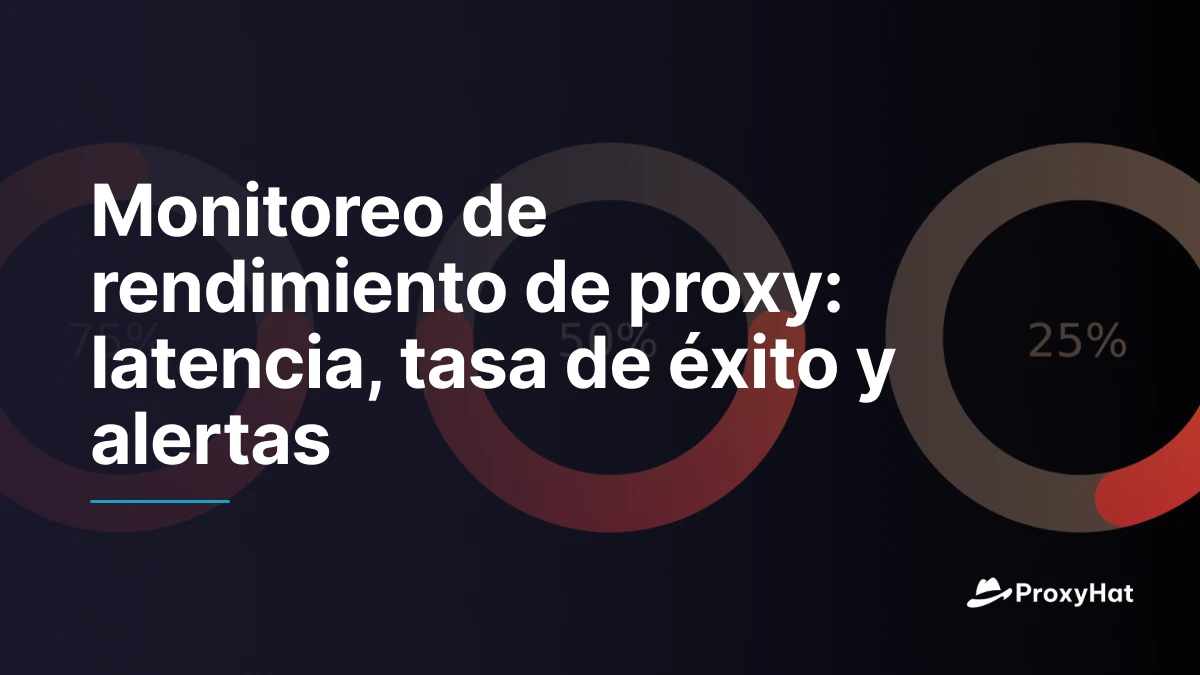 Monitoreo de rendimiento de proxy: latencia, tasa de éxito y alertas