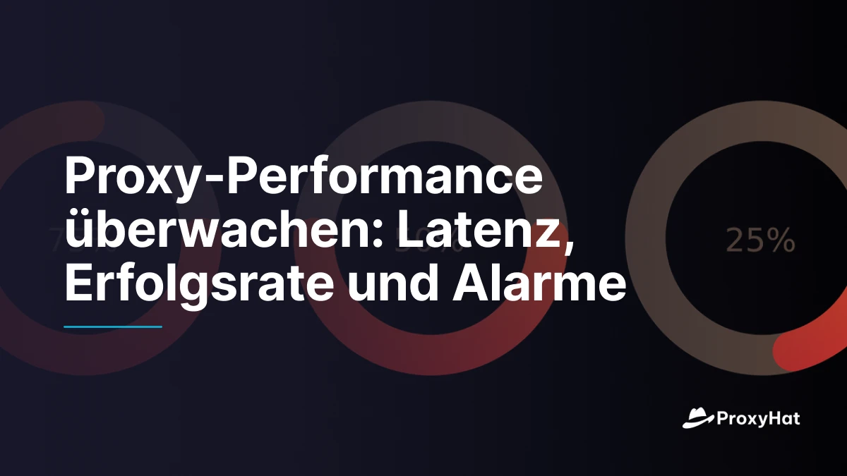Proxy-Performance überwachen: Latenz, Erfolgsrate und Alarme
