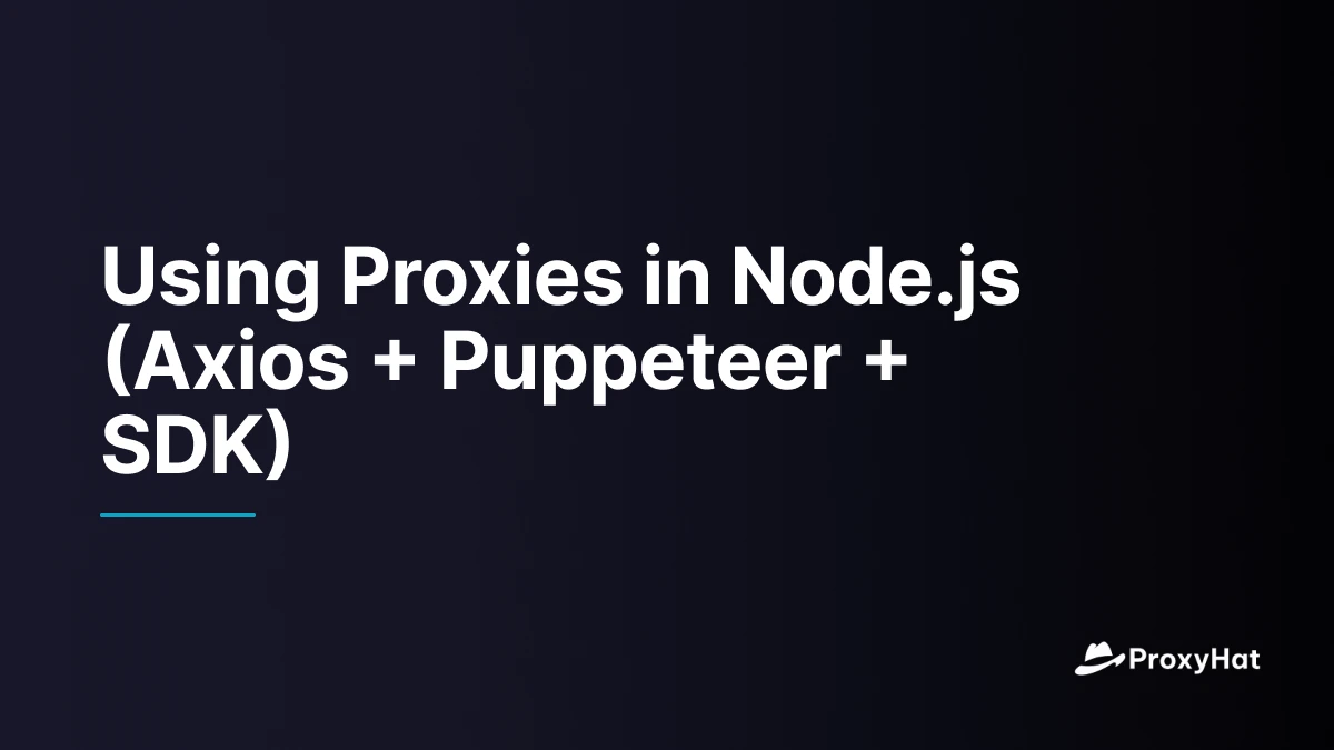 Using Proxies in Node.js (Axios + Puppeteer + SDK)
